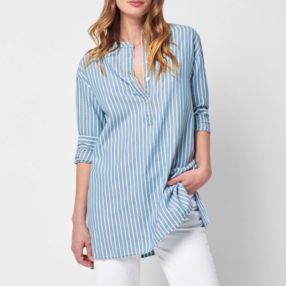 Faherty Palm Beach Tunic Blue & White Stripe